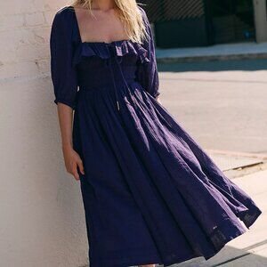 NWT Free Oasis Midi Dress Plummery (Purple) (Size: S)